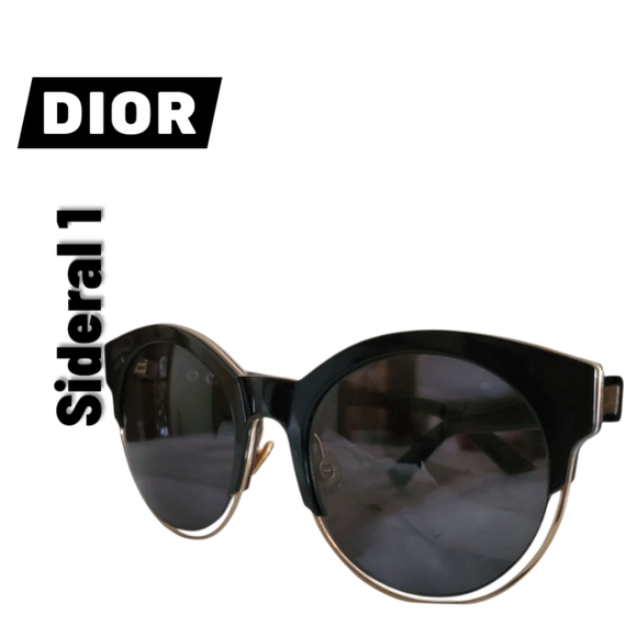 DIOR Black and Gold Sideral1 Round Frame J63Y1 Unisex Sunglasses main image 9